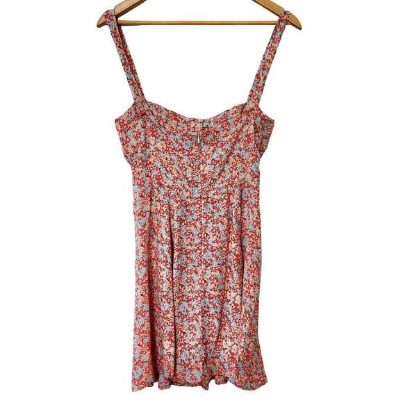 Reformation Jessa Floral Mini Dress Size 2 Pink Dulce Sweetheart Neckline - Picture 4 of 11